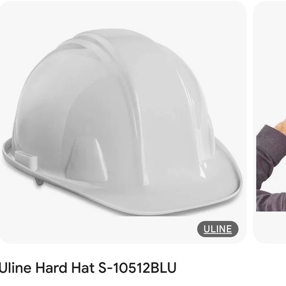 Uline White Hard Hat
